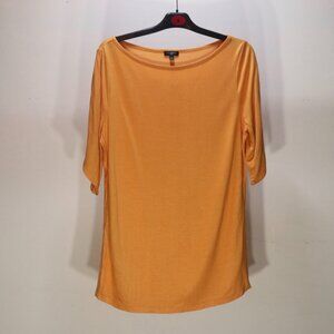 Talbots Orange Boatline Neck Tulip Petal Sleeve Top, Size X